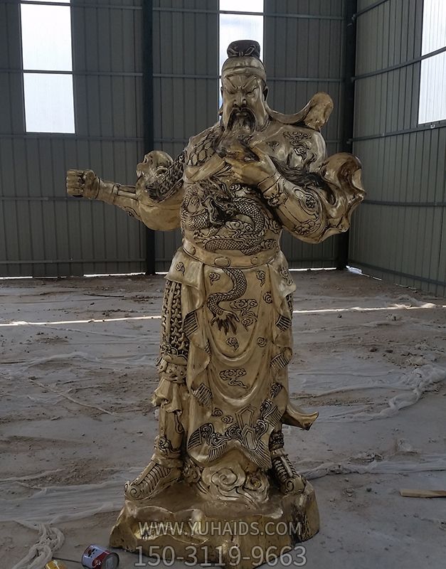 公司開(kāi)業(yè)黃銅創(chuàng )意供奉佛像招財關(guān)公雕塑