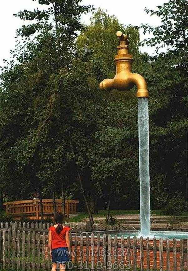 創(chuàng )意公園水龍頭噴泉景觀(guān)銅雕雕塑