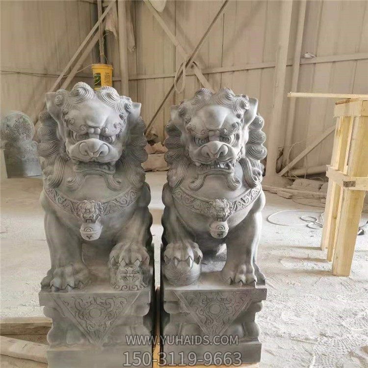 庭院別墅戶(hù)外大理石石雕園林一對獅子雕塑