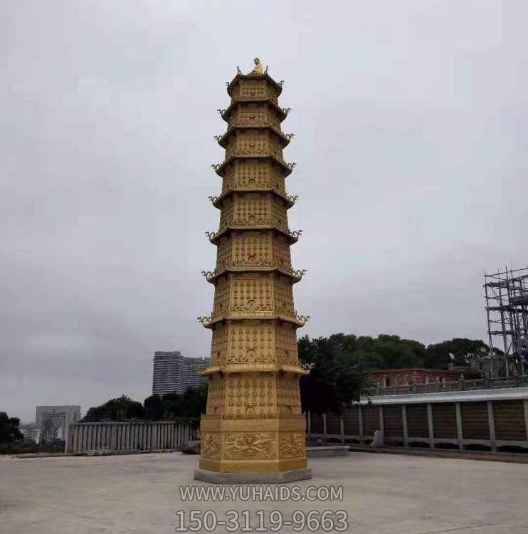 戶(hù)外園林大型銅雕佛塔雕塑