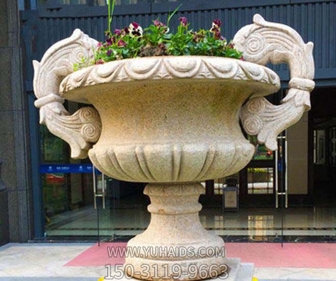 商場(chǎng)景觀(guān)歐式石雕花盆雕塑