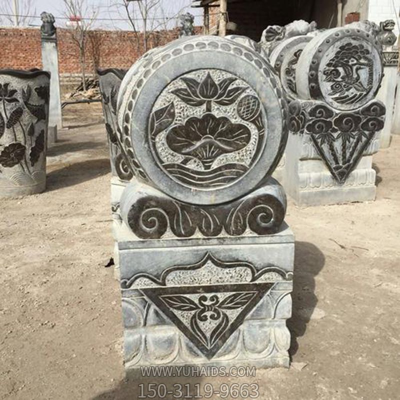 城市廣場(chǎng)門(mén)墩仿古抱鼓石中式庭院別墅招財門(mén)墩擺件雕塑