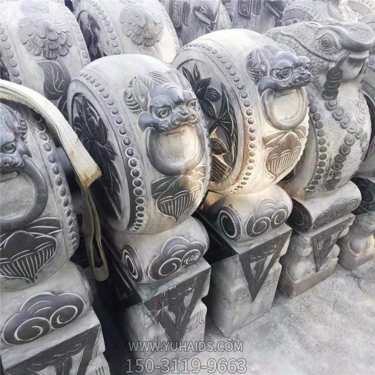 石雕抱鼓，古建門(mén)口吉祥裝飾構件雕塑