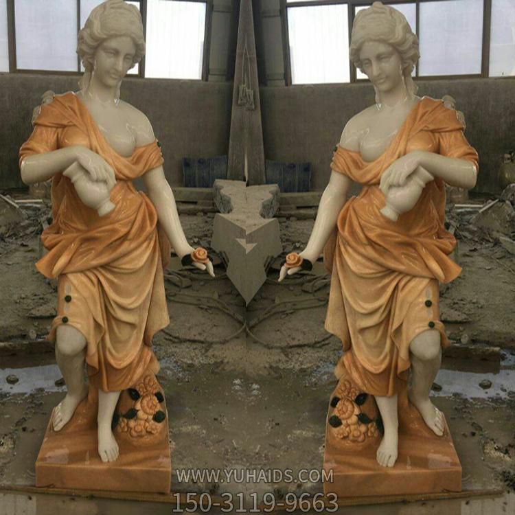 城市廣場(chǎng)玻璃鋼彩繪園林西方人物景觀(guān)雕塑