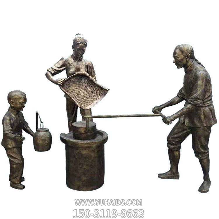 園林景區玻璃鋼仿銅園林景觀(guān)人物擺件雕塑