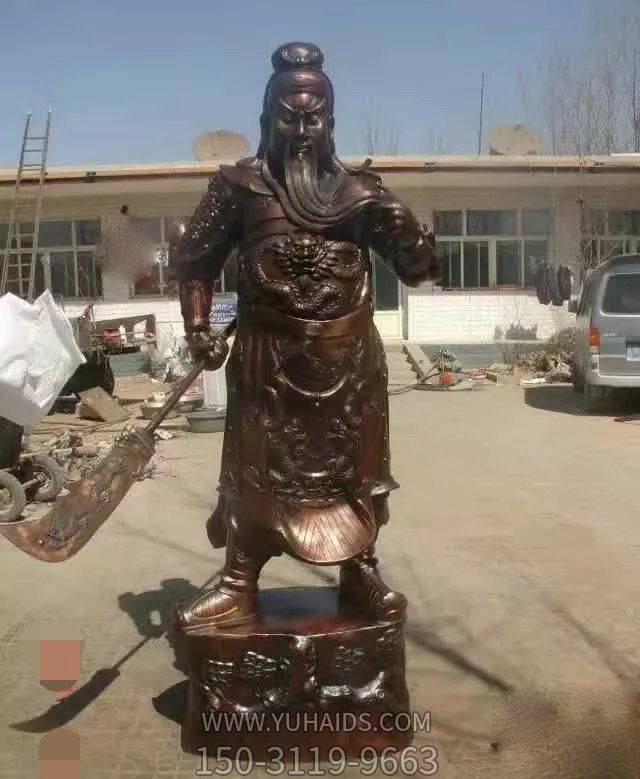 企業(yè)玻璃鋼仿銅大型景觀(guān)關(guān)公雕塑