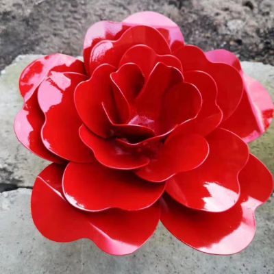 戶(hù)外園林景觀(guān)不銹鋼花朵雕塑擺件