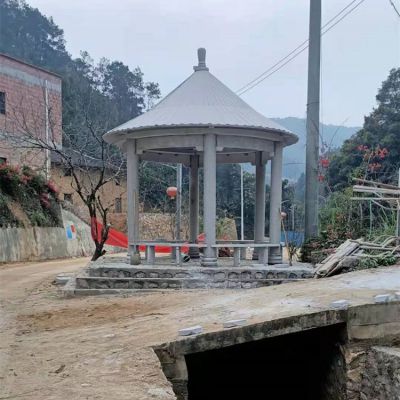 大理石石雕景觀(guān)涼亭雕塑