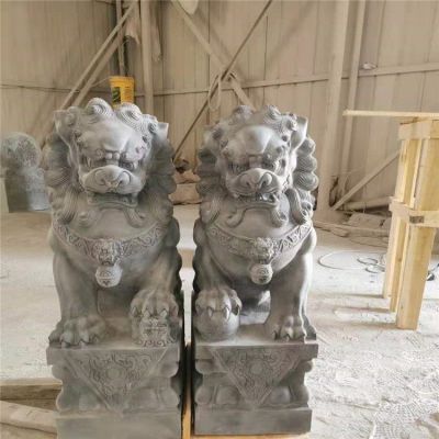 庭院別墅戶(hù)外大理石石雕園林一對獅子