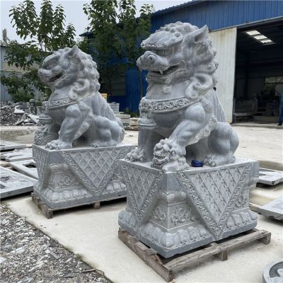 青石大獅子，2米5高大門(mén)鎮宅石雕獅子