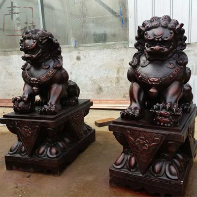 景區門(mén)口不銹鋼仿銅仿古做舊麒麟雕塑
