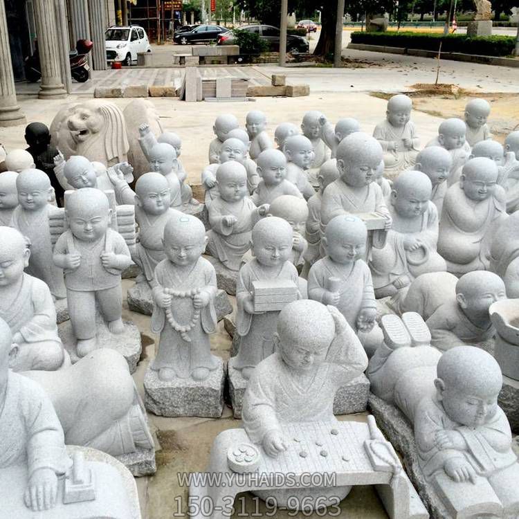 大理石石雕戶(hù)外園林小沙彌雕塑