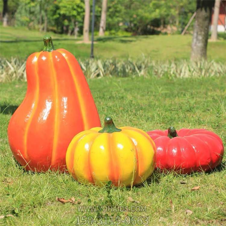 玻璃鋼彩繪園林景觀(guān)仿真蔬菜南瓜雕塑