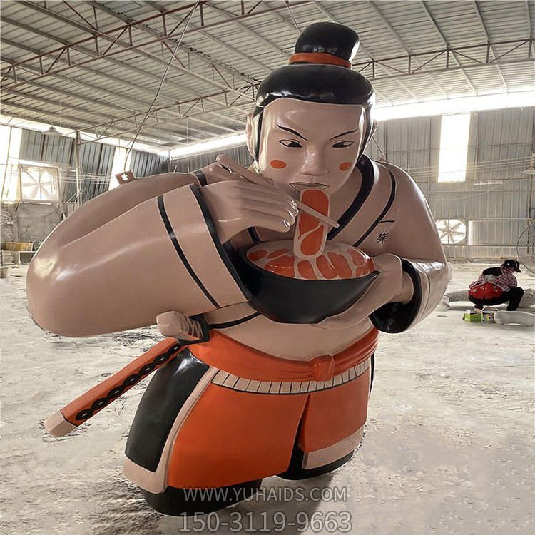 壽司店美食店鋪玻璃鋼彩繪日式卡通人物景觀(guān)雕塑