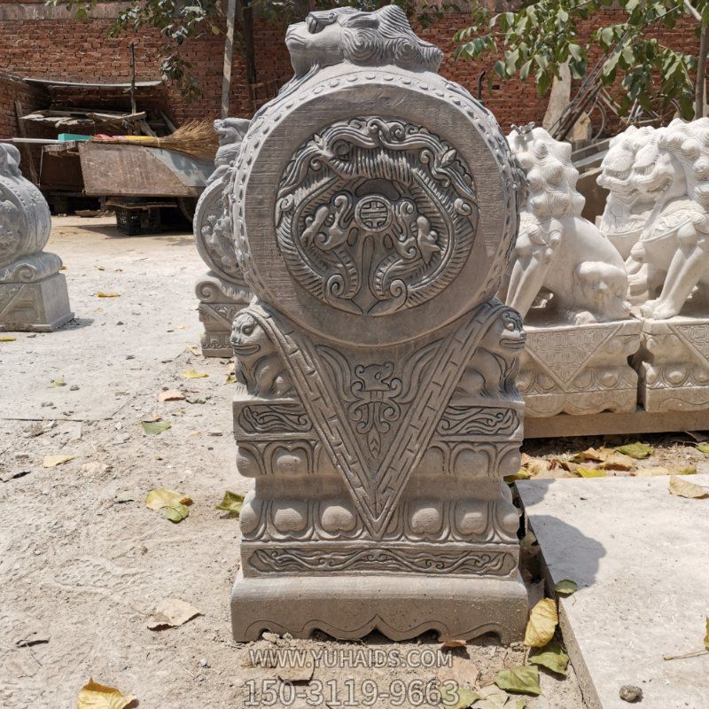 抱鼓漢白玉仿古門(mén)墩抱鼓石古鎮庭院景觀(guān)街景裝飾擺件雕塑