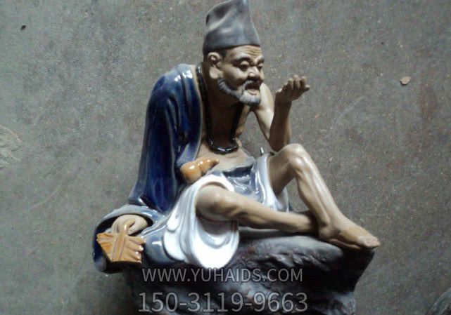 戶(hù)外廣場(chǎng)仿真人物玻璃鋼濟公雕塑