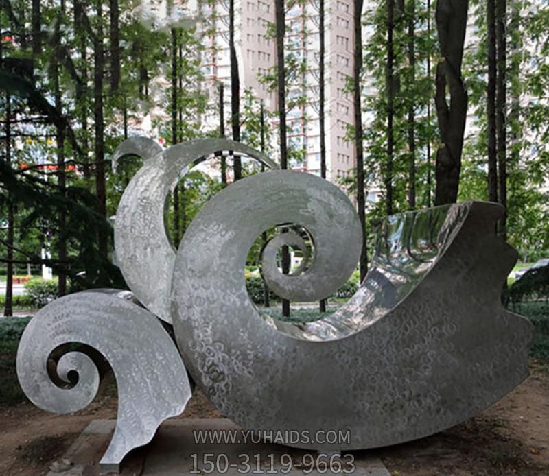 公園裝飾擺件不銹鋼創(chuàng )意海浪浪花雕塑