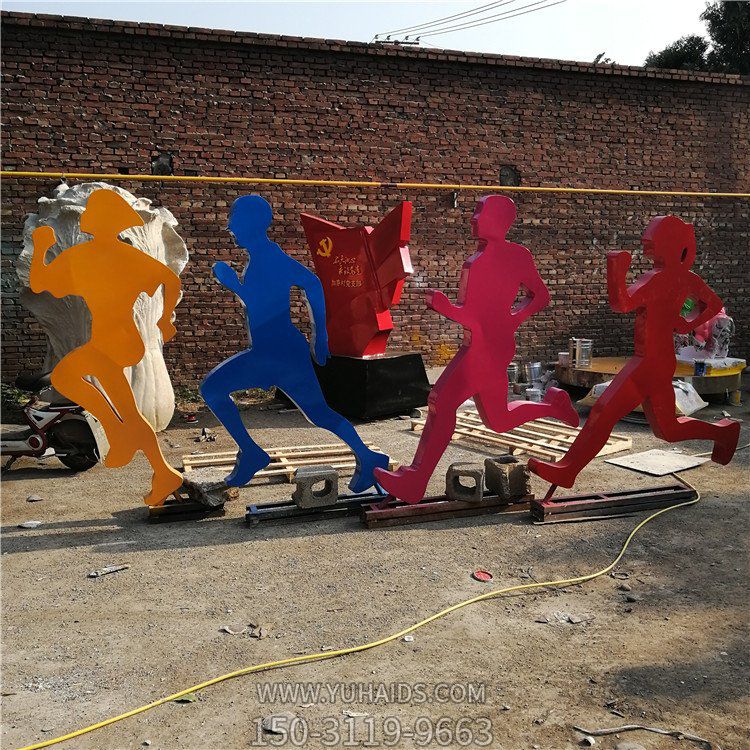 跑步人物，不銹鋼剪影運動(dòng)人物雕塑