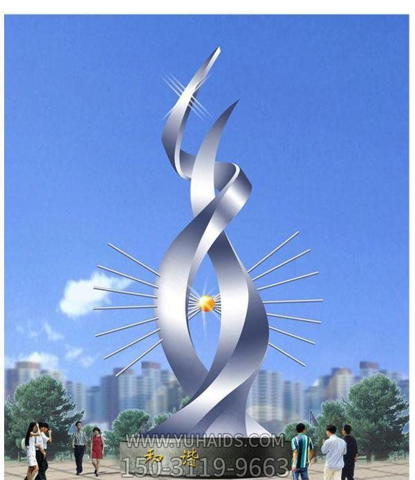 公園大型景觀(guān)不銹鋼抽象和諧雕塑