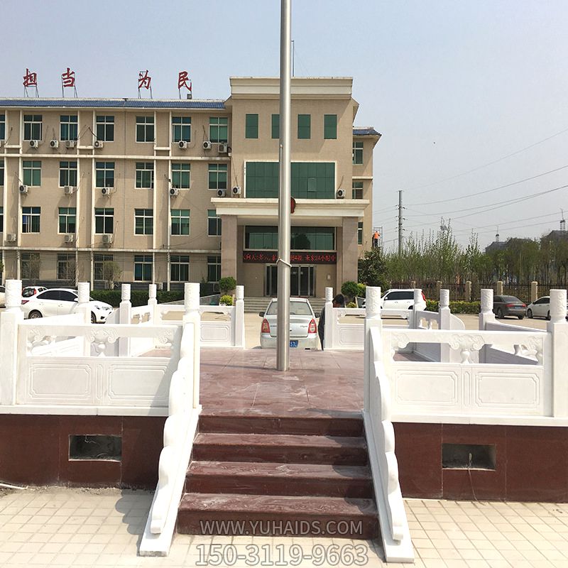 學(xué)校廣場(chǎng)大理石雕升旗臺雕塑