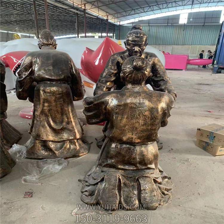 玻璃鋼仿銅戶(hù)外園林景觀(guān)情景人物雕塑