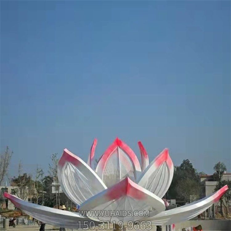 不銹鋼彩繪戶(hù)外園林大型植物景觀(guān)蓮花雕塑