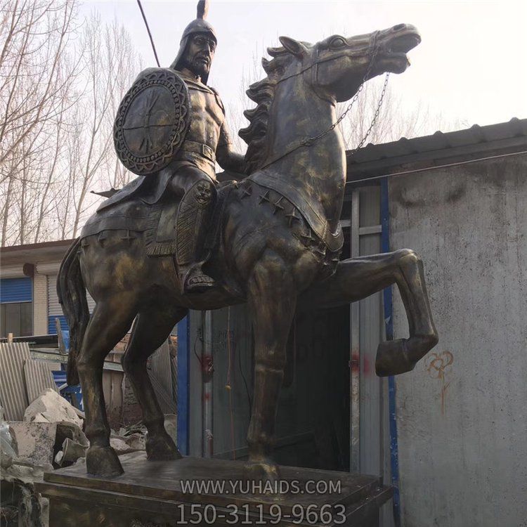 玻璃鋼仿銅將軍騎馬人物雕塑城市廣場(chǎng)景觀(guān)雕塑