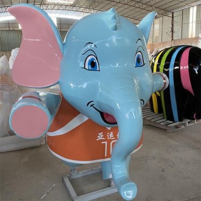 遠動(dòng)會(huì )吉祥物玻璃鋼卡通大象雕塑