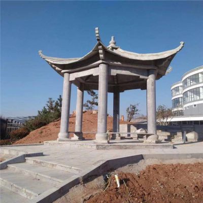 小區戶(hù)外園林擺放花崗巖大理石六角涼亭