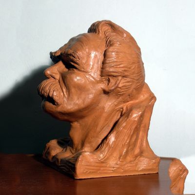 景區創(chuàng  )意玻璃鋼頭像尼采雕塑