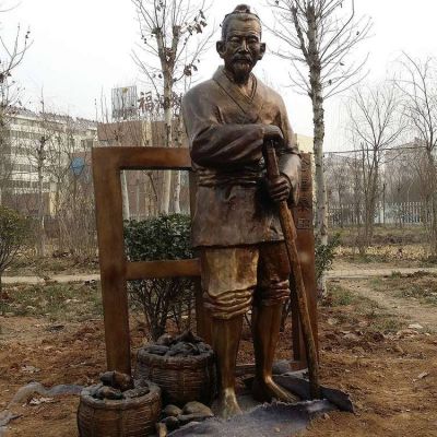 玻璃鋼仿銅戶(hù)外景區景觀(guān)人物雕塑