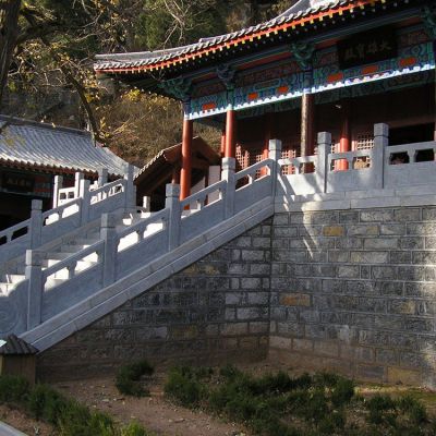 石雕欄桿，寺廟臺階欄桿扶手