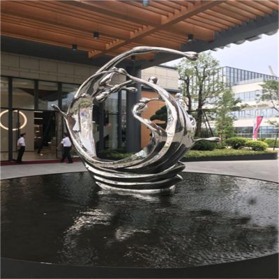 酒店會(huì )所水景不銹鋼出現景觀(guān)倒水