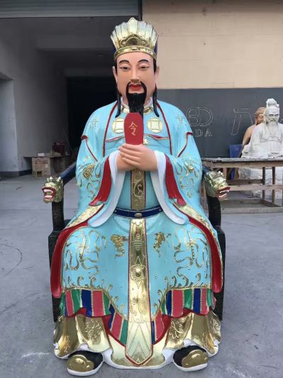 戶(hù)外景區玻璃鋼樹(shù)脂神佛供奉三官雕塑