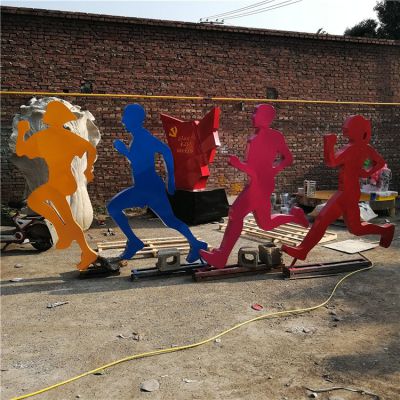 跑步人物，不銹鋼剪影運動(dòng)人物雕塑