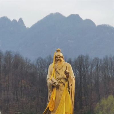 景區戶(hù)外廣場(chǎng)玻璃鋼仿銅古代名人人物雕塑