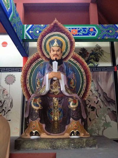 玻璃鋼彩繪寺廟大型景觀(guān)三官雕塑