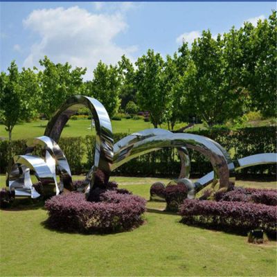 花園不銹鋼幾何鏡面創(chuàng  )意異形景觀(guān)擺件