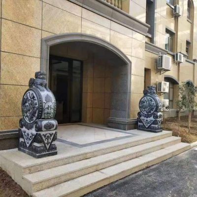 別墅小區門(mén)口門(mén)墩鎮宅抱鼓石雕塑