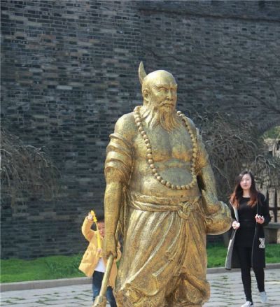 玻璃鋼仿銅戶(hù)外園林景觀(guān)人物雕塑