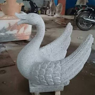 大理石雕刻天鵝噴水擺件小區廣場(chǎng)噴泉雕塑