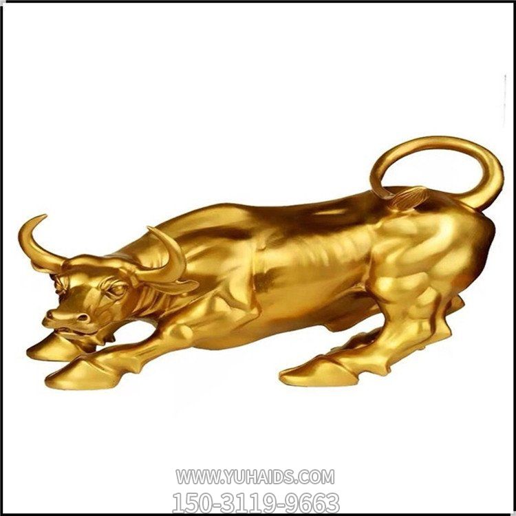 銅雕噴漆戶(hù)外工廠(chǎng)企業(yè)大型農耕牛雕塑