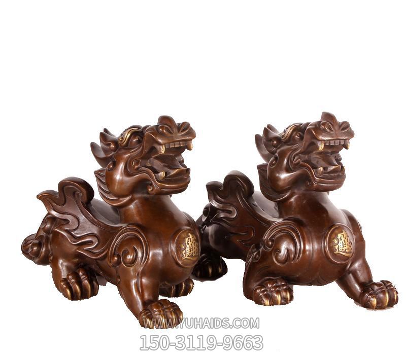 戶(hù)外景區玻璃鋼仿銅貔貅雕塑