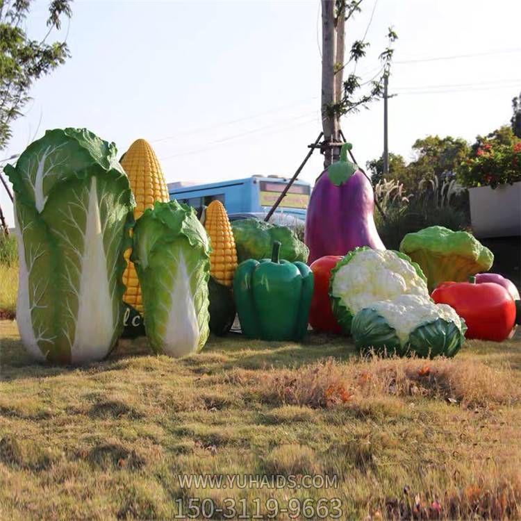 玻璃鋼彩繪仿真植物戶(hù)外園林景觀(guān)水果蔬菜雕塑