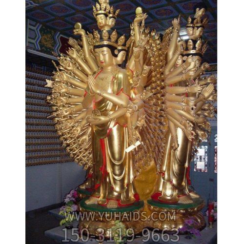 銅雕寺廟佛像千手觀(guān)音雕塑