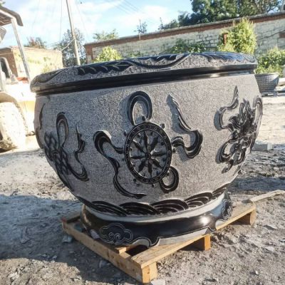 仿古做舊青石石雕戶(hù)外庭院大型養魚(yú)種花魚(yú)缸