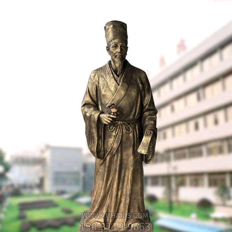 醫院醫學(xué)院藥圣李時(shí)珍玻璃鋼仿銅雕塑
