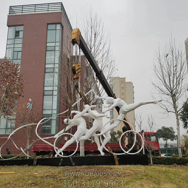 園林廣場(chǎng)不銹鋼抽象園林運動(dòng)人物景觀(guān)雕塑