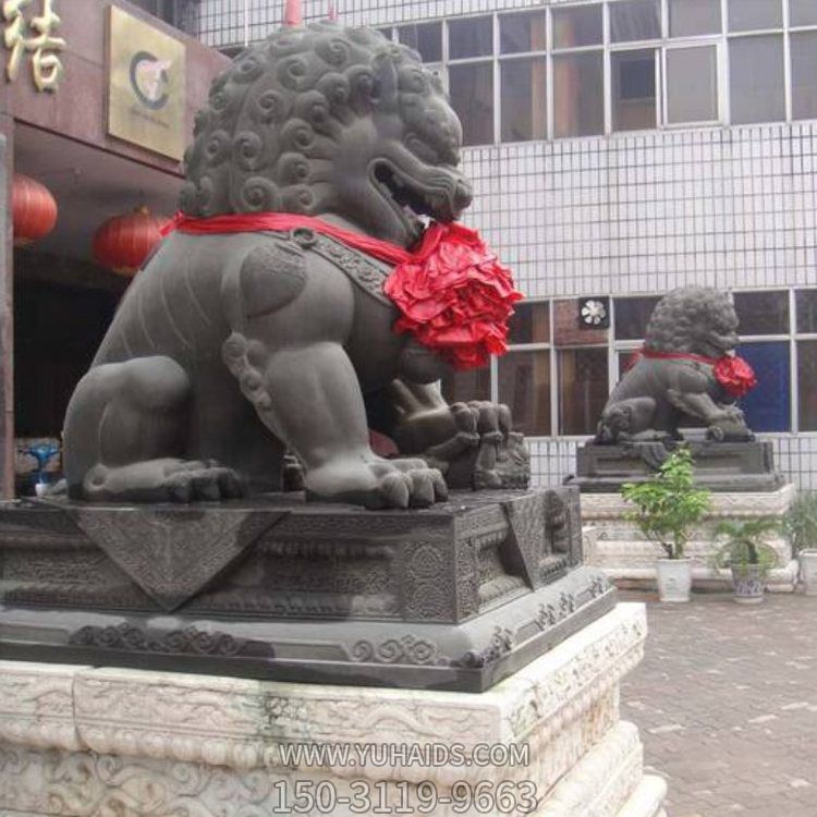 工廠(chǎng)企業(yè)大理石石雕鎮宅招財獅子雕塑