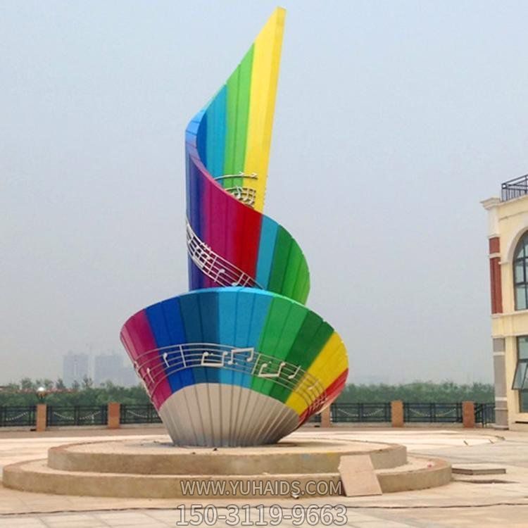 廣場(chǎng)不銹鋼彩繪抽象旋轉景觀(guān)擺件雕塑